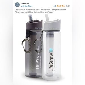 LifeStraw Go Water Filter Bottle Gray & Clear. Purch Jan 2021. Unopened orig pkg